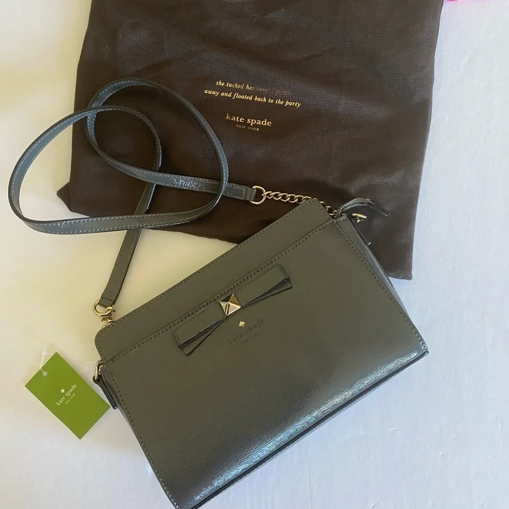 kate spade Angelica Beacon Court crossbody in shadow gray